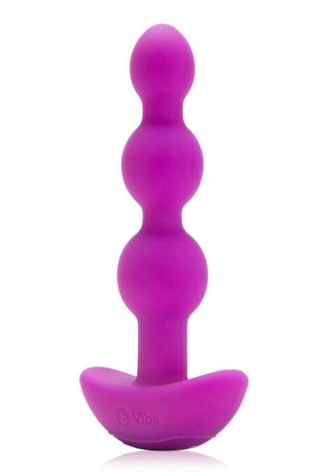 B-Vibe Triplet Anal Beads Rechargeable Silicone Beads with Remote Control - Fuchsia
