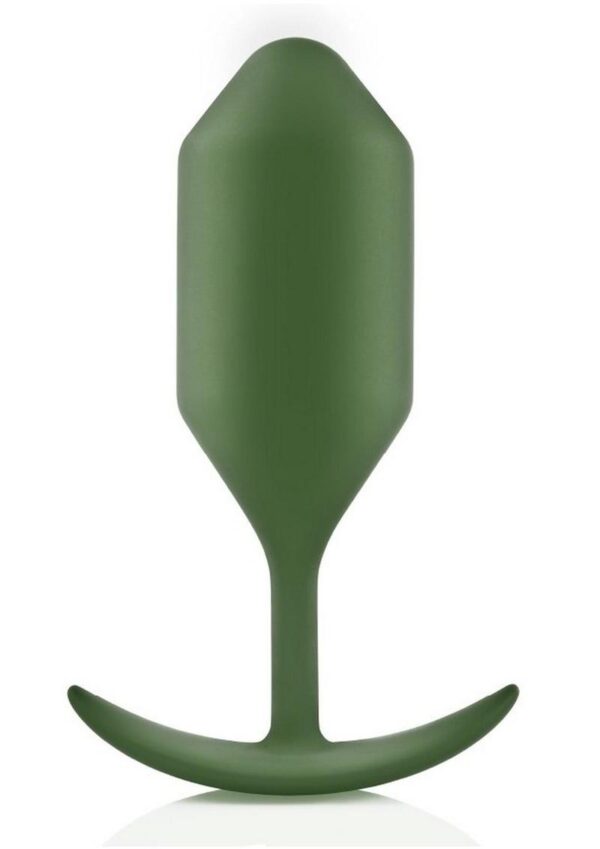 B-Vibe Snug Plug 4 Silicone Weighted Anal Plug - Army Green