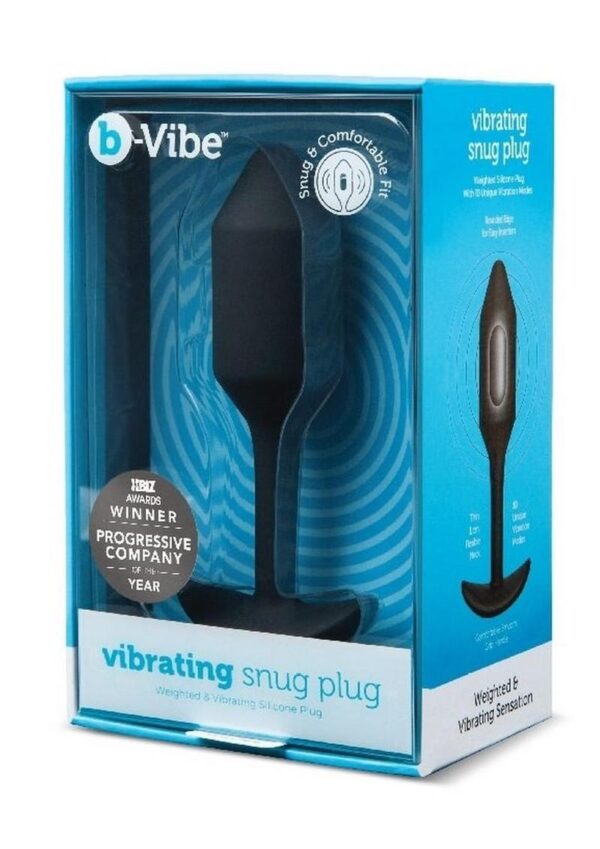 B-Vibe Vibrating Snug Plug 2 Rechargeable Silicone Anal Plug - Black