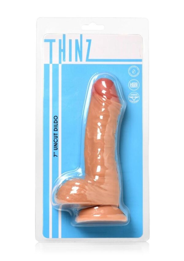 Thinz Uncut Dildo with Balls 7in - Vanilla