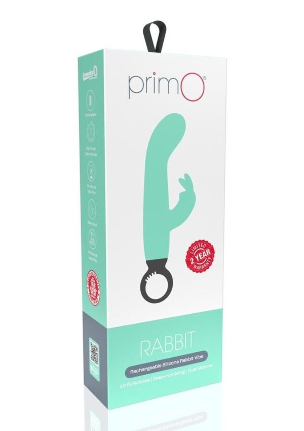 PrimO Rabbit Rechargeable Silicone Vibrator - Teal