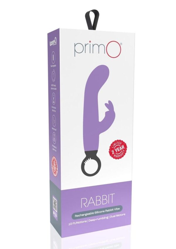 PrimO Rabbit Rechargeable Silicone Vibrator - Lavender