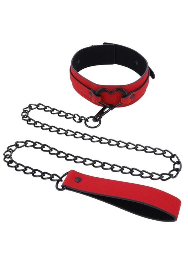 Sex and Mischief Amor Collar and Leash - Red/Black