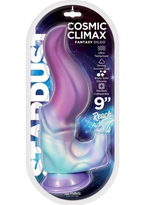Stardust Cosmic Climax Silicone Dildo with Suction Cup 7in - Multicolor