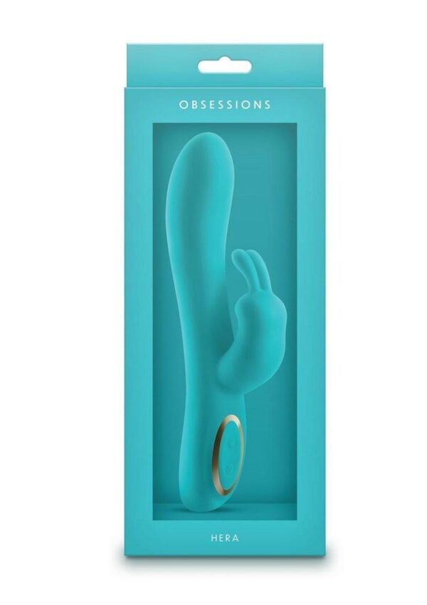 Obsessions Hera Rechargeable Silicone Rabbit Vibrator - Aqua