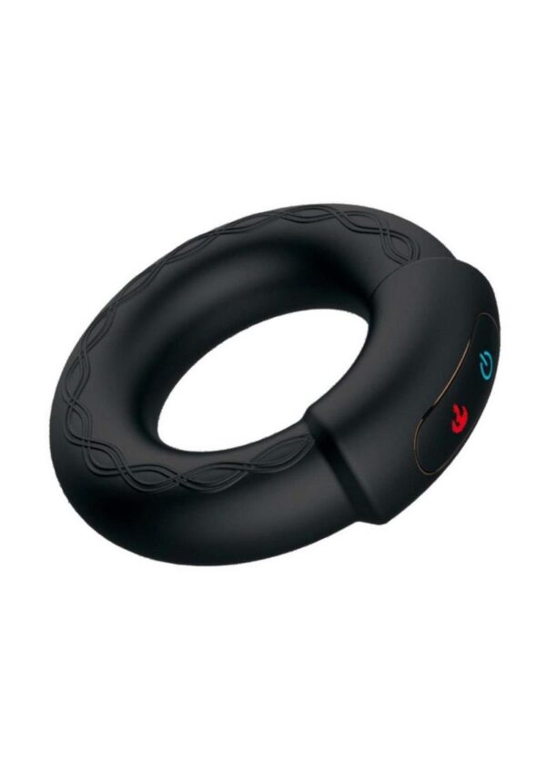 CockPower Heat Up Rechargeable Silicone Cock Ring - Black