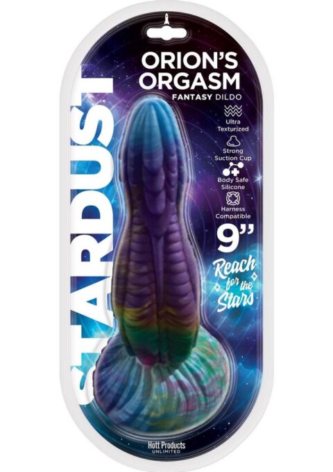 Stardust Orion`s Orgasm Silicone Dildo with Suction Cup 9in - Multicolor