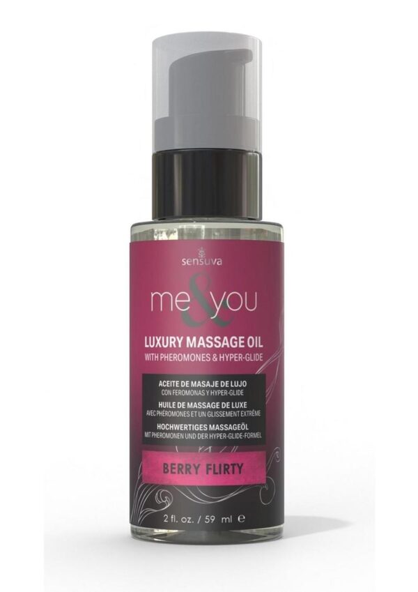 Me and You Pheromone Infused Luxury Massage Oil Berry Flirty 2oz