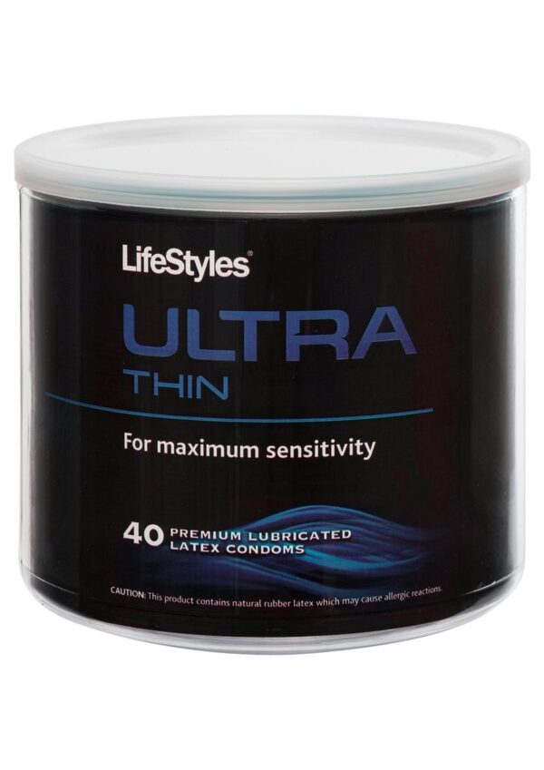 Lifestyles Ultra Thin 40 Lubricated Latex Condoms Bowl