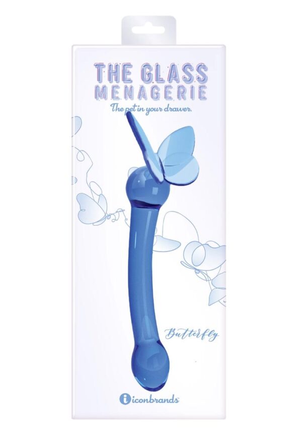 Glass Menagerie Butterfly G-Spot Dildo - Dark Blue