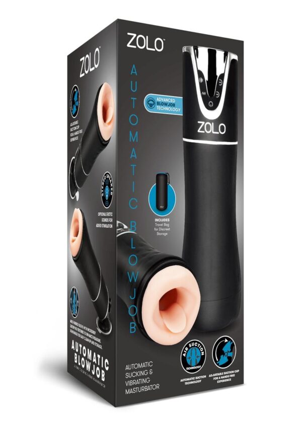 ZOLO Rechargeable Automatic Blowjob Vibrating Masturbator - Black