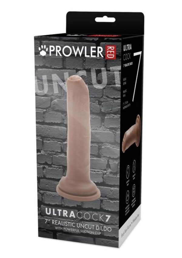 Prowler RED Uncut Ultra Cock Realistic Dildo 7in - Caramel