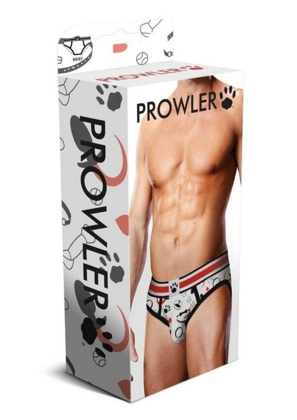 Prowler Puppie Print Brief - XSmall - White/Black