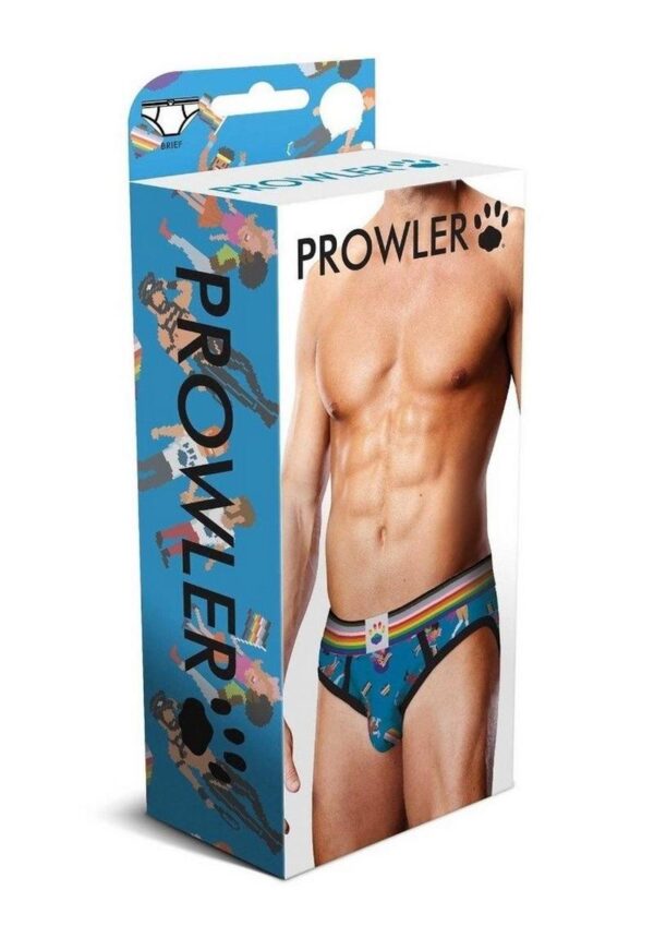 Prowler Pixel Art Gay Pride Collection Brief - XSmall - Blue/Multicolor