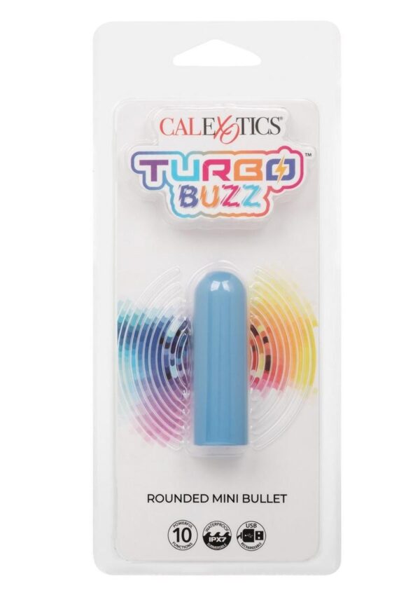 Turbo Buzz Rechargeable Rounded Mini Bullet - Blue