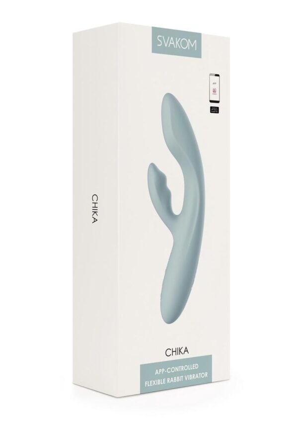 Svakom Chika Rechargeable Silicone App Compatible Interactive Rabbit Vibrator - Gray