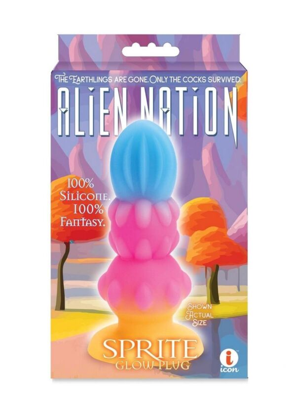 Alien Nation Sprite Silicone Anal Plug - Blue/Pink/Yellow