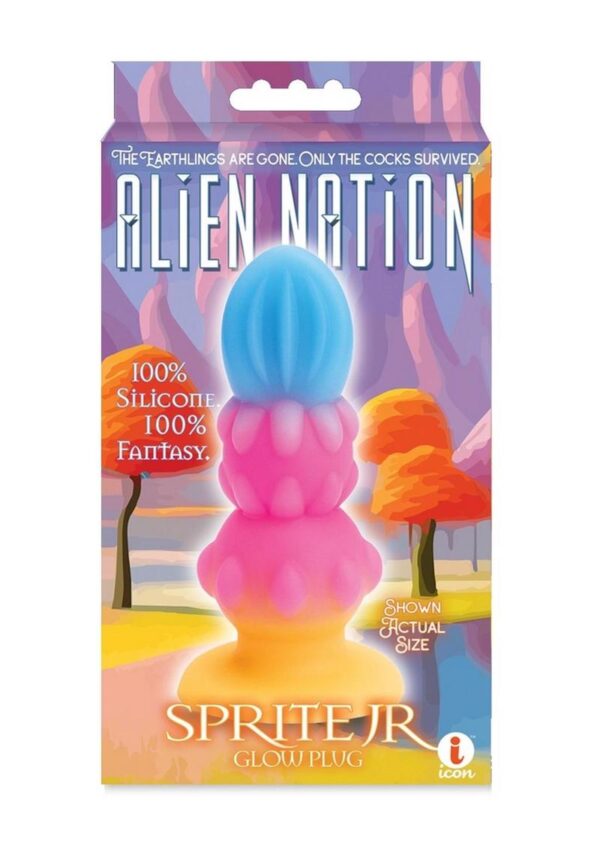 Alien Nation Sprite Jr. Silicone Anal Plug - Blue/Pink/Yellow