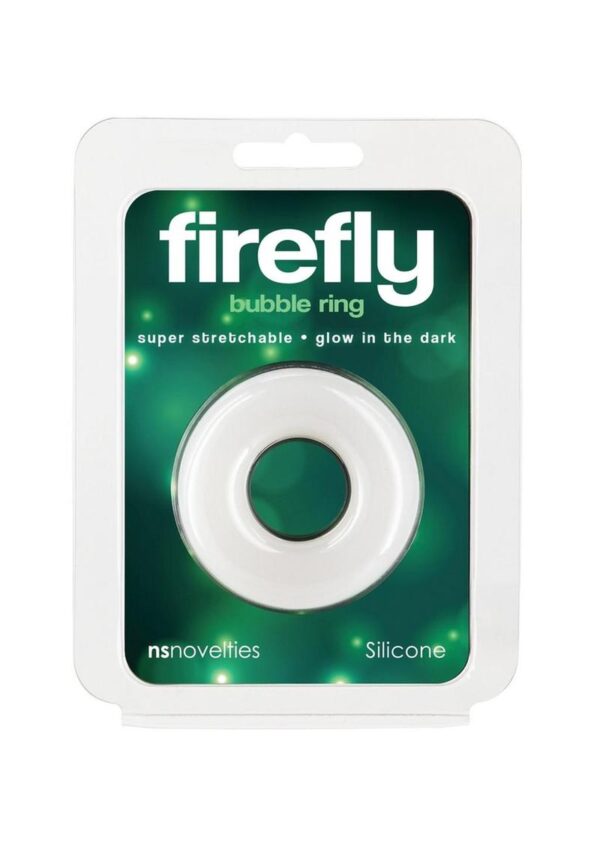 Firefly Bubble Ring Glow in The Dark Cock Ring - Medium - White