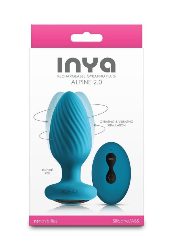 Inya Alpine 2.0 Rechargeable Silicone Remote Anal Plug - Teal