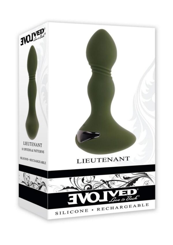 Lieutenant Rechargeable Silicone Anal Plug - Green