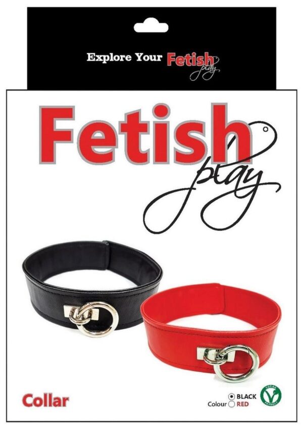 Fetish Play Collar Vegan Leather - Black