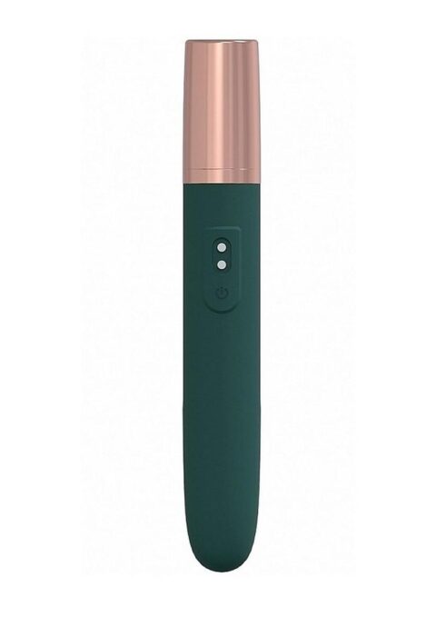 LoveLine The Traveler Rechargeable 10 Speed Travel Vibrator - Green - Holds Lubricant