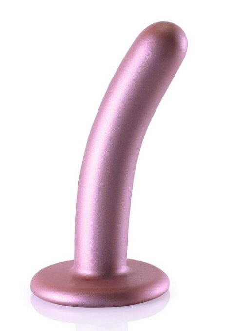 Ouch! Smooth G-Spot Silicone Dildo 5in - Metallic Rose Gold