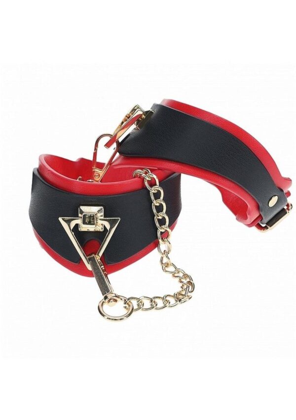 Ouch! Milan Collection Leg Cuffs - Black/Red