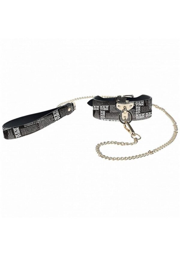 Ouch! NY Collection Collar with Leash - Black