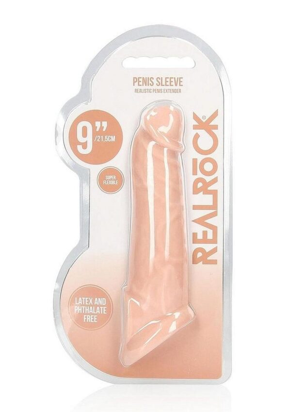 RealRock Skin Penis Extender with Rings 9in - Vanilla