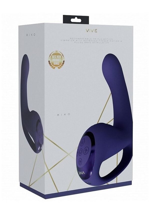 Vive RIKO Rechargeable Silicone Triple Motor Thumper with finger Motion Vibrator - Purple