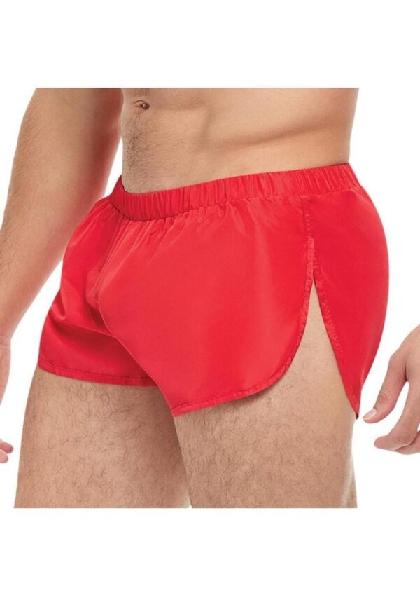 Goal Line Extreme Split Booty Shorts - Large/XLarge - Red