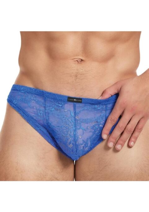 Lace King Lace Thong - Large/XLarge - Blue