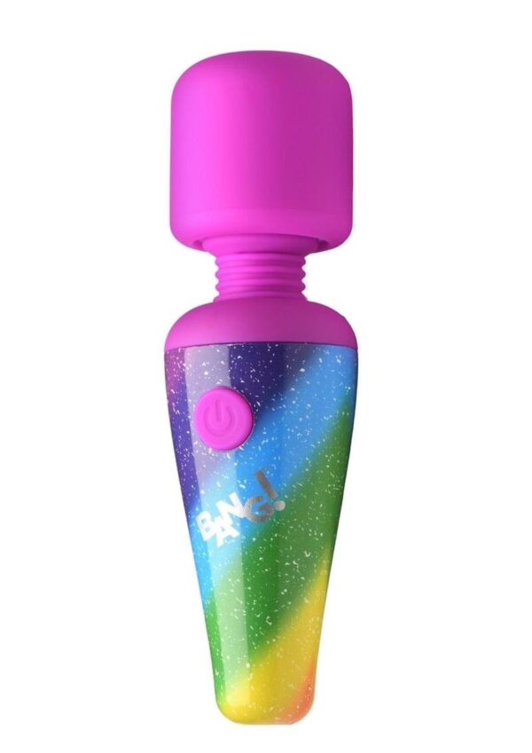 Bang! Rainbow Mini Wand Rechargeable Silicone Vibrator - Multicolor