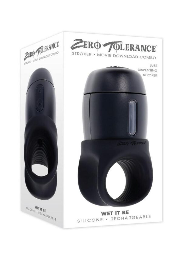 Zero Tolerance Wet it Be Rechargeable Silicone Self Lubricating Stroker - Black