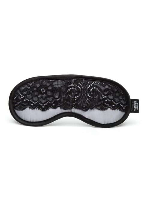 Fifty Shades of Grey Play Nice Satin and Lace Blindfold - Silver/Black