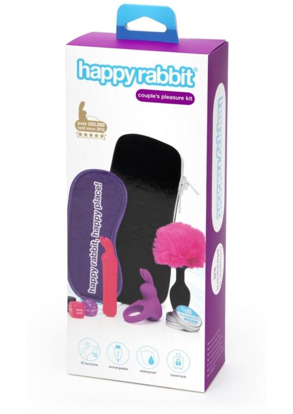 Happy Rabbit Couples Rechargeable Silicone Pleasure Kit (7 Piece) - Pink/Purple