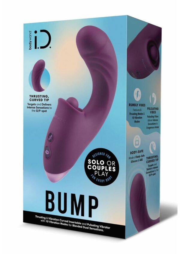 Bodywand I.D. Bump Rechargeable Silicone Dual Stimulating Massager- Wine