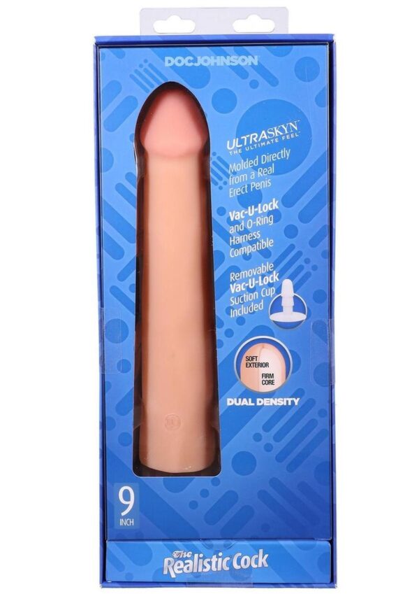 The Realistic Cock Ultraskyn Removable Vac-U-Lock Suction Cup 9in - Vanilla