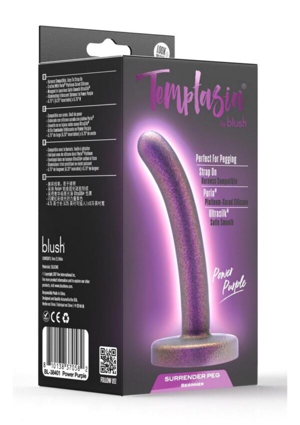 Temptasia Surrender Peg Silicone Dildo - Beginner - Power Purple