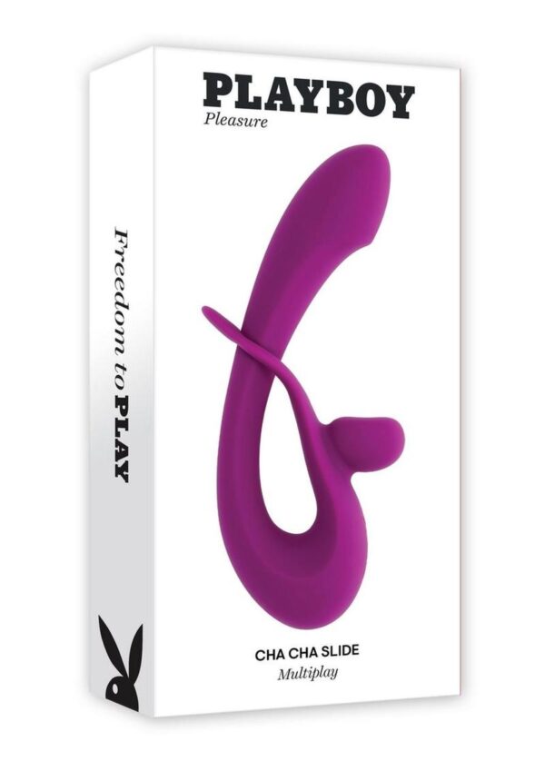 Playboy Cha Cha Slide Rechargeable Silicone Dual Vibrator - Purple