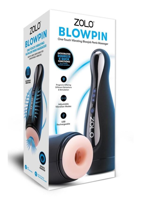 Zolo Blowpin Rechargeable Masturbator - Black