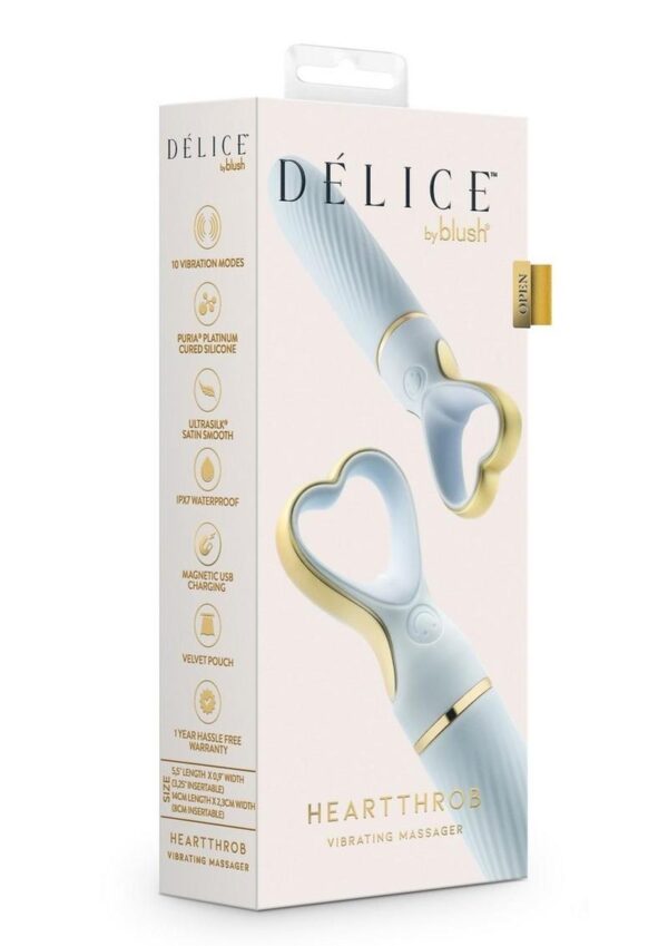 Delice Heartthrob Rechargeable Silicone Vibrator - Something Blue