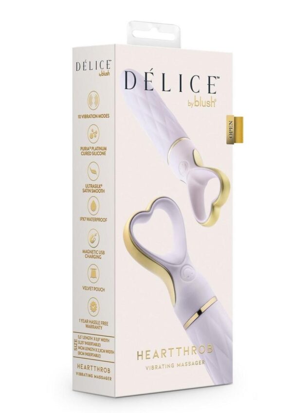 Delice Heartthrob Rechargeable Silicone Vibrator - Lavender Love