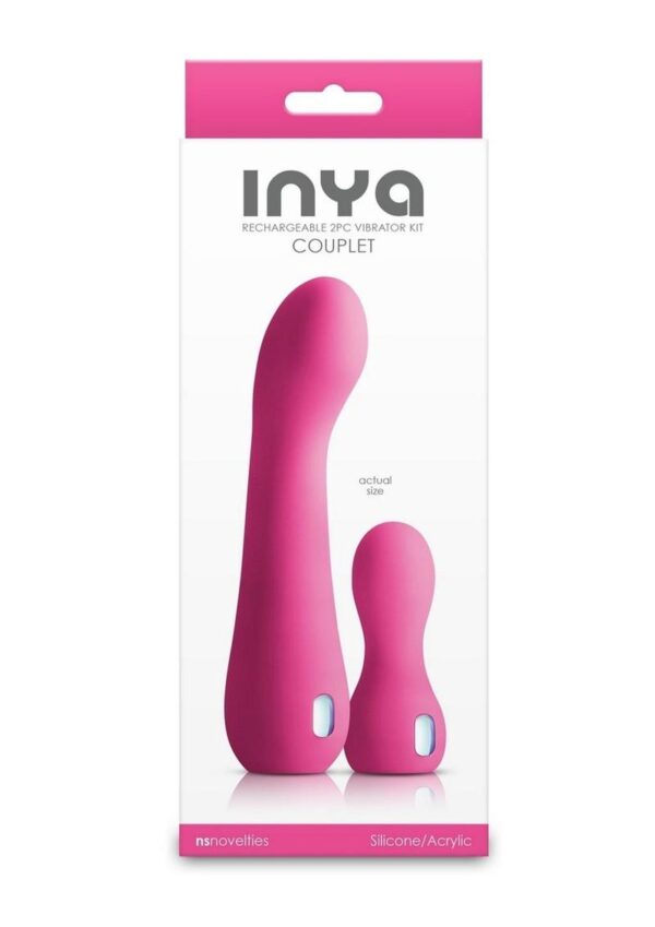 Inya Couplet Rechargeable Silicone Vibrators (2pc Set) - Pink