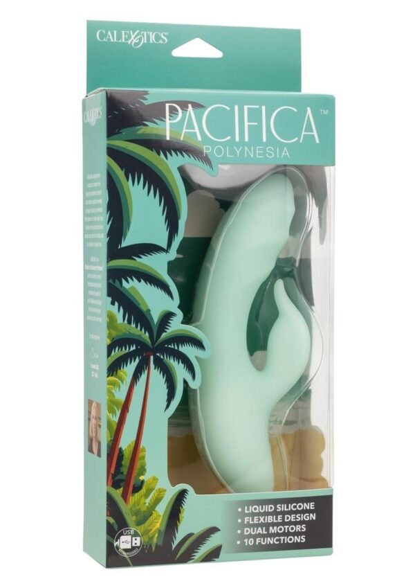 Pacifica Polynesia Rechargeable Silicone Dual Vibrator - Teal