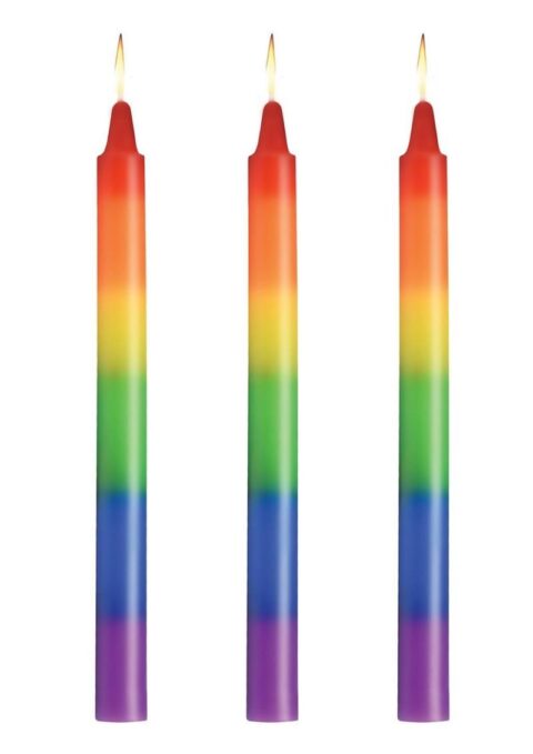 Master Series Pride Candles Rainbow Drip Candle (Set of 3) - Rainbow