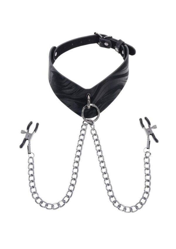 Velvet Noir Collar and Removable Clamps - Black